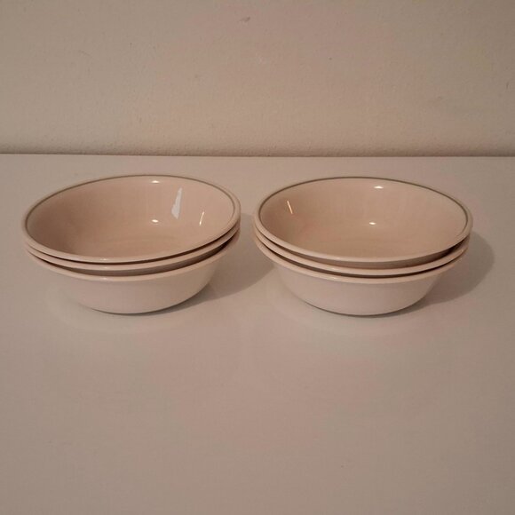 Corelle SANDSTONE with Green Stripe Set of 6 Soup/Cereal Bowls 6-1/4” - Picture 9 of 12